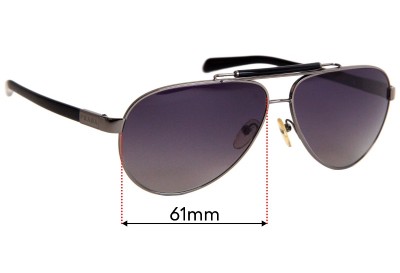 Sunglass Fix Replacement Lenses for Prada SPR 54N - 61mm Wide 