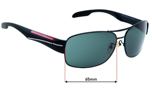 Sunglass Fix Replacement Lenses for Prada SPS53NA - 65mm Wide 