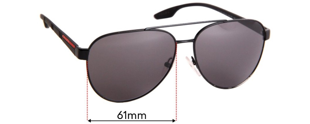 Sunglass Fix Replacement Lenses for Prada SPS54T - 61mm Wide