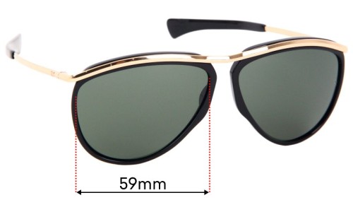 Ray Ban RB2219 Olympian Aviator Replacement Lenses 59mm wide 