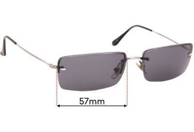 Ray Ban RB3199 Rimless Rectangle Replacement Lenses 57mm wide 