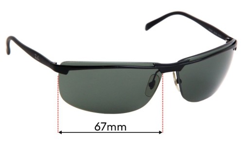 Sunglass Fix Replacement Lenses for Ray Ban RB3308 - 67mm Wide 