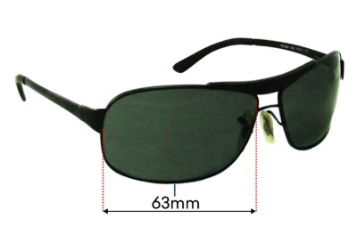 Ray Ban RB3323 Replacement Lenses 63mm wide 