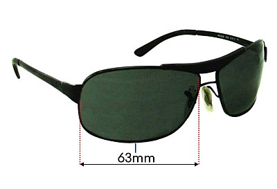 Ray-Ban RB3323 Verres de Remplacement 63mm wide 