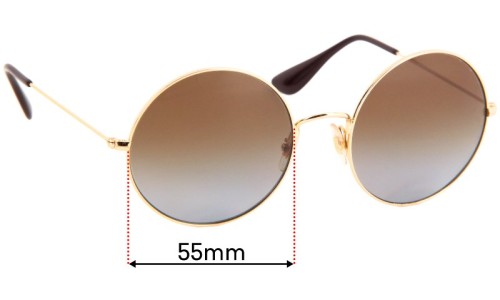 Sunglass Fix Replacement Lenses for Ray Ban RB3592 - 55mm Wide 