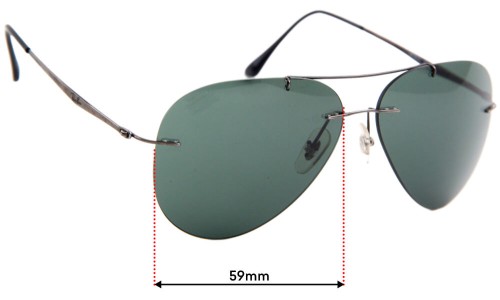 Sunglass Fix Replacement Lenses for Ray Ban RB8055  - 59mm Wide 