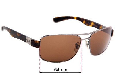  Sunglass Fix Replacement Lenses for Ray Ban RB3522 - 64mm Wide 