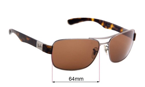 Ray Ban RB3522 Replacement Lenses 64mm wide 