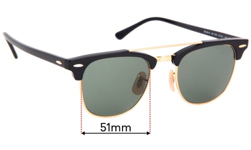 Sunglass Fix Replacement Lenses for Ray Ban RB3816 - 51mm Wide 