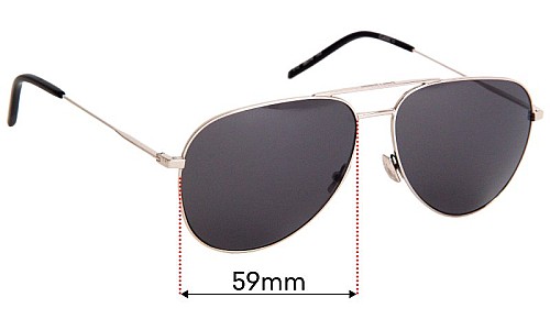 Sunglass Fix Replacement Lenses for Yves Saint Laurent Classic II - 59mm wide 