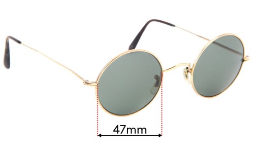 Sunglass Fix Replacement Lenses for Savile Row  14KT RG  - 47mm Wide 