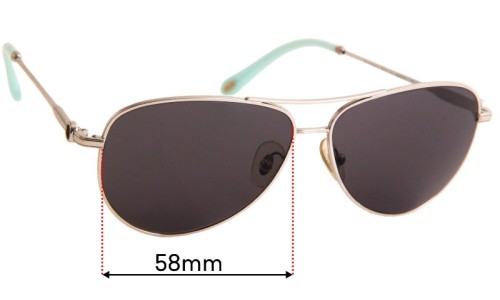 Sunglass Fix Replacement Lenses for Tiffany & Co TF 3043-H  - 58mm Wide 