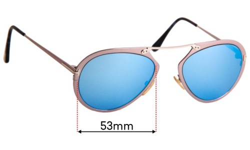 Sunglass Fix Replacement Lenses for Tom Ford Dashel TF508 - 53mm Wide 