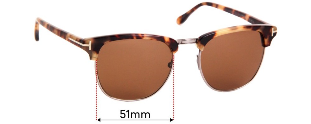 Sunglass Fix Replacement Lenses for Tom Ford Henry TF248 - 51mm Wide