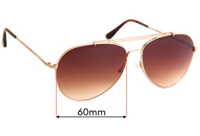 Tom Ford Indiana TF497  Replacement Lenses 60mm wide 