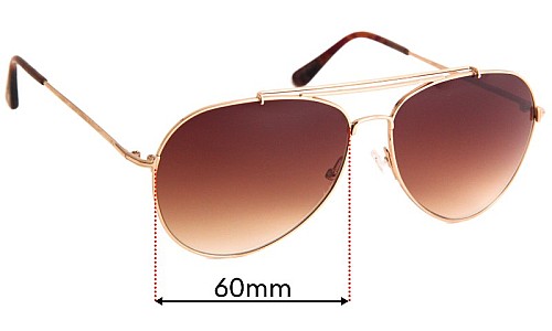 Sunglass Fix Replacement Lenses for Tom Ford Indiana TF497  - 60mm Wide 