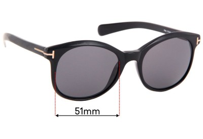 Tom Ford Riley TF298 Replacement Sunglass Lenses - 51mm Wide 