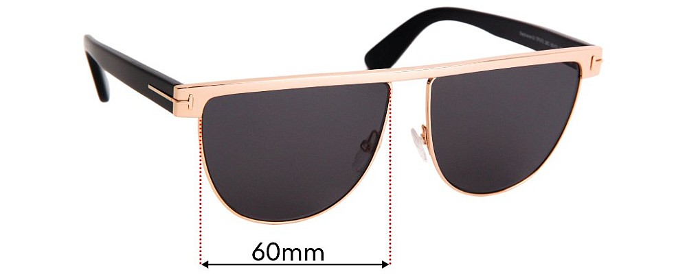 Sunglass Fix Replacement Lenses for Tom Ford Stephanie 02 TF570 - 60mm Wide
