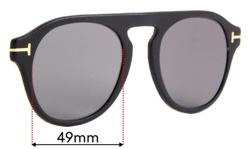 Sunglass Fix Replacement Lenses for Tom Ford TF5533-B Clip on  - 49mm Wide 