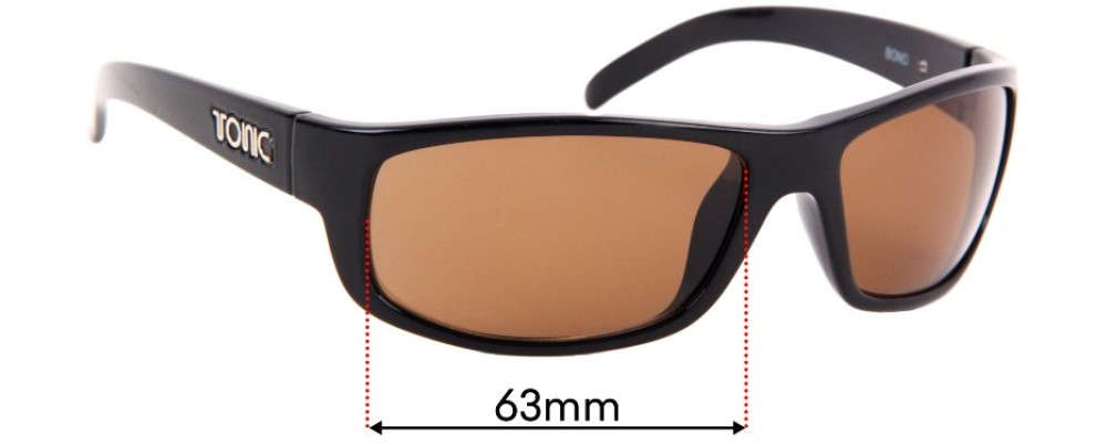 Sunglass Fix Replacement Lenses for Tonic Bono - 63mm Wide