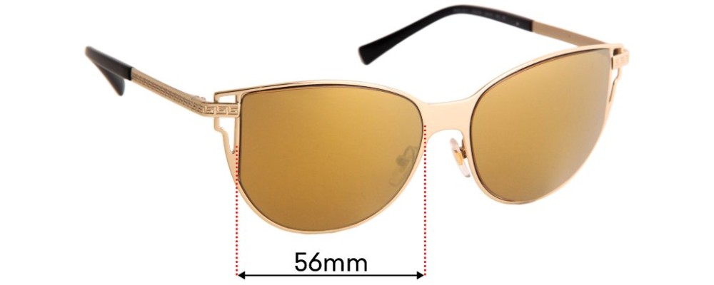Sunglass Fix Replacement Lenses for Versace MOD 2211 - 56mm Wide