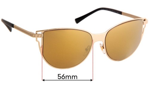 Sunglass Fix Replacement Lenses for Versace MOD 2211 - 56mm Wide 