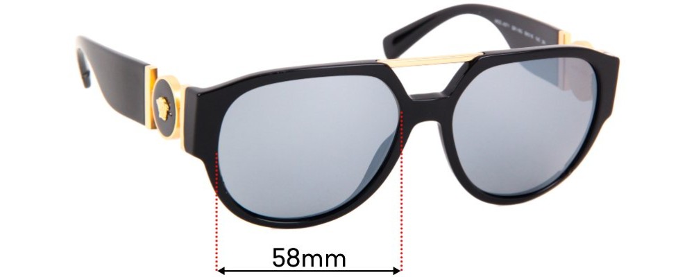 Sunglass Fix Replacement Lenses for Versace VE 4371  - 58mm Wide