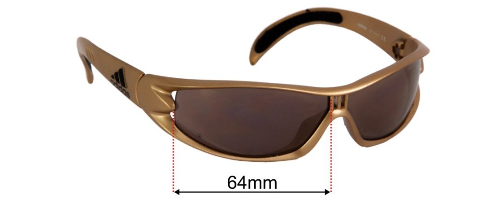 Sunglass Fix Replacement Lenses for Adidas A254 - 64mm Wide - Side View