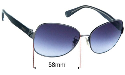 Coach S598A Gidget Replacement Lenses 58mm wide - Side View 