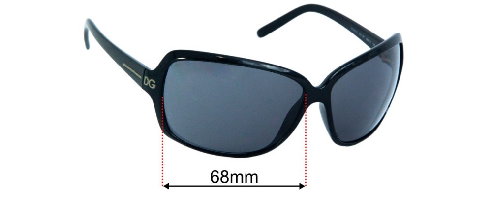 Sunglass Fix Replacement Lenses for Dolce & Gabbana DG6016 - 68mm Wide - Side View