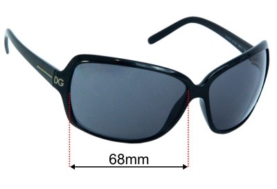Dolce & Gabbana DG6016 Replacement Lenses 68mm wide 