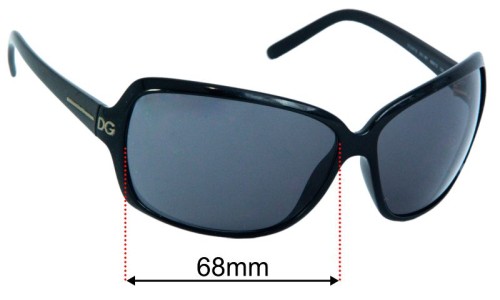 Dolce & Gabbana DG6016 Replacement Lenses 68mm wide - Side View 