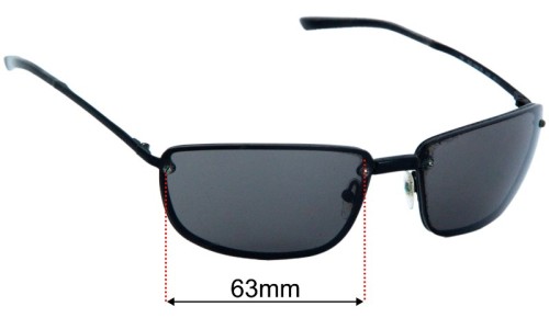 Gucci GG1691 Replacement Lenses 63mm wide - Side View 