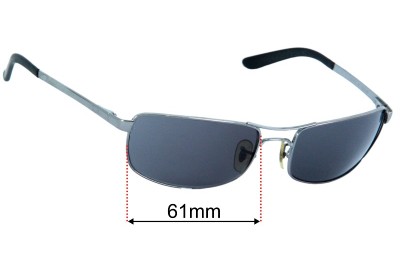 Ray Ban RB3212 Replacement Lenses 61mm wide 