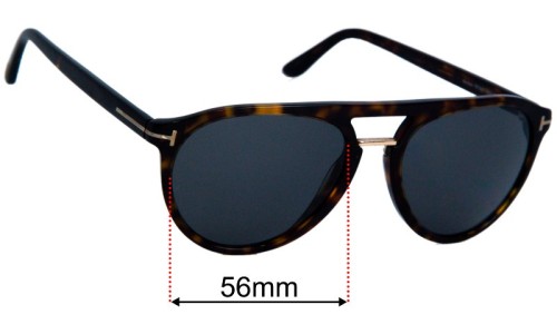 Sunglass Fix Replacement Lenses Tom Ford Burton TF697 - 56mm Wide 