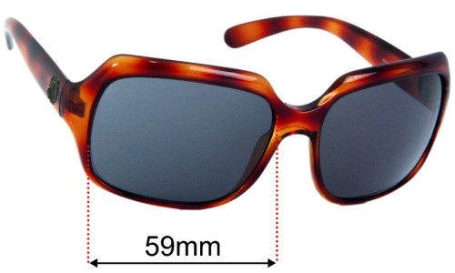 Versace MOD 6033 Replacement Lenses 59mm wide - Side View 