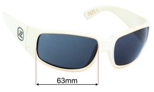 Von Zipper Papa G Replacement Lenses 63mm wide - Side View 