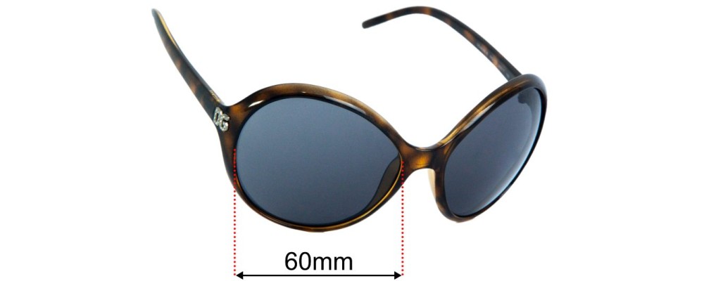 Sunglass Fix Replacement Lenses for Dolce & Gabbana DG6009-B - 68mm Wide - Side View