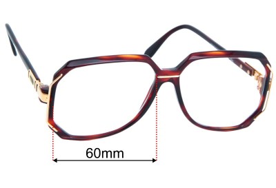 Cazal MOD 639 Verres de Remplacement 60mm wide 