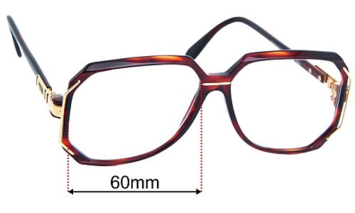 Cazal MOD 639 Replacement Lenses 60mm wide 