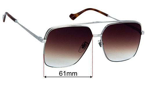 Gucci GG1099SA Replacement Lenses 61mm wide 