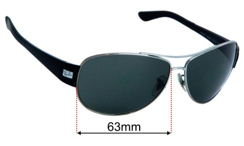Ray Ban RB3467 Replacement Lenses 63mm wide 
