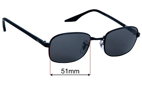 Ray Ban RB3690 Replacement Lenses 51mm wide 