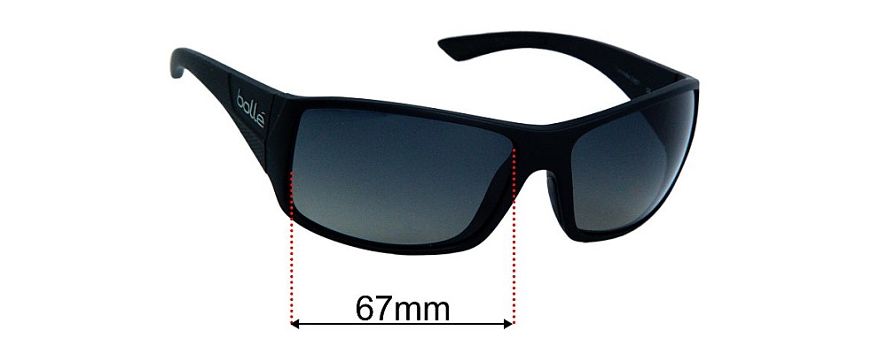 Sunglass Fix Replacement Lenses for Bolle Tiger Snake - 67mm Wide