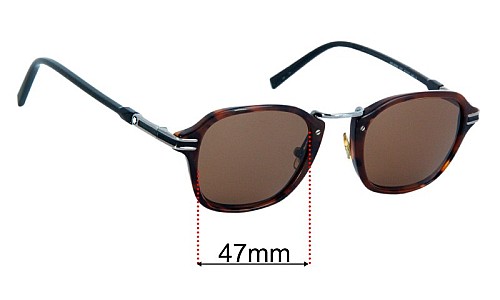 Replacement Sunglasses Lenses for Montblanc MB 659S 47mm Wide 