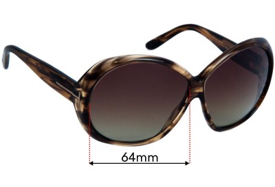 Tom Ford Natalia TF120 Replacement Lenses 64mm wide 