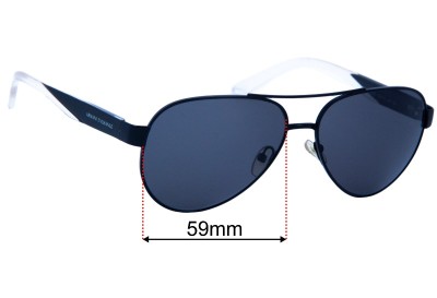 Armani Exchange AX 2034S Replacement Lenses 59mm wide 
