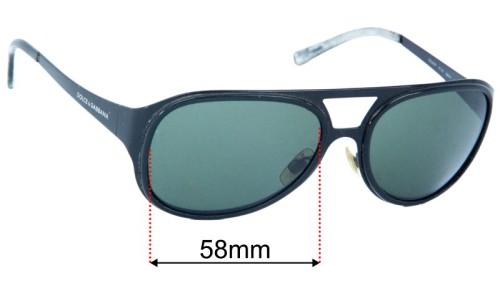 Dolce & Gabbana DG2037 Replacement Lenses 58mm wide 