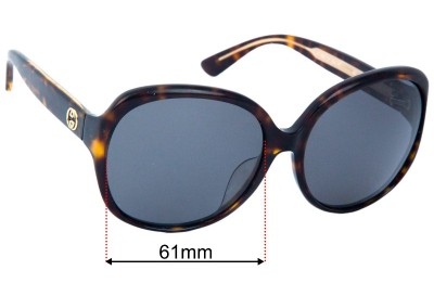 Gucci GG0080SK Replacement Lenses 61mm wide 
