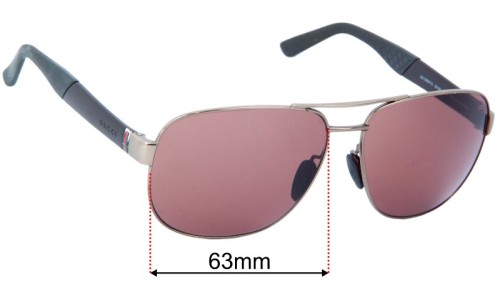 Gucci GG2260/F/S Replacement Lenses 63mm wide 